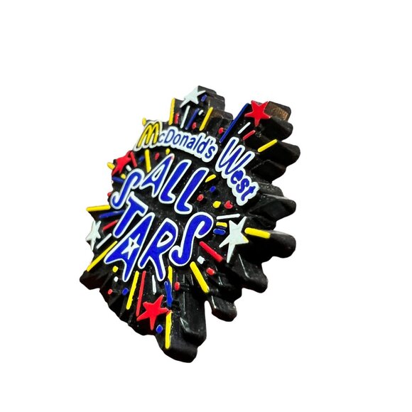 McDonalds Pin West All Stars Employee Crew Member Lapel Hat Plastic Pinback - Picture 2 of 4
